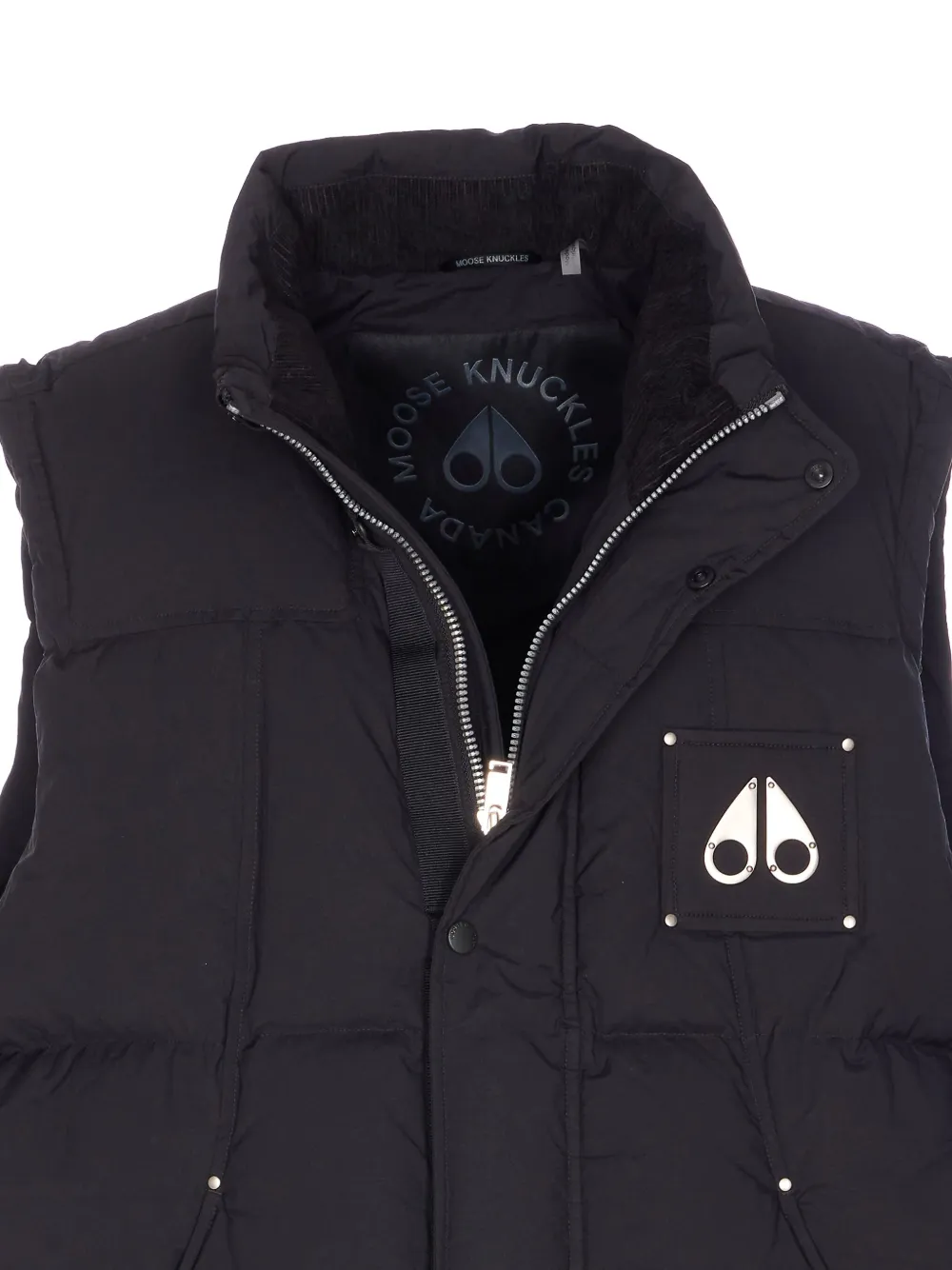 Moose Knuckles Insulated Sleeveless Jacket High Collar In Blue