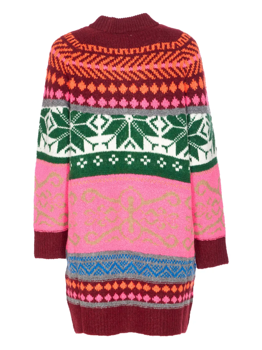 Essentiel Antwerp fairisle crew-neck knitted day dress - Roze