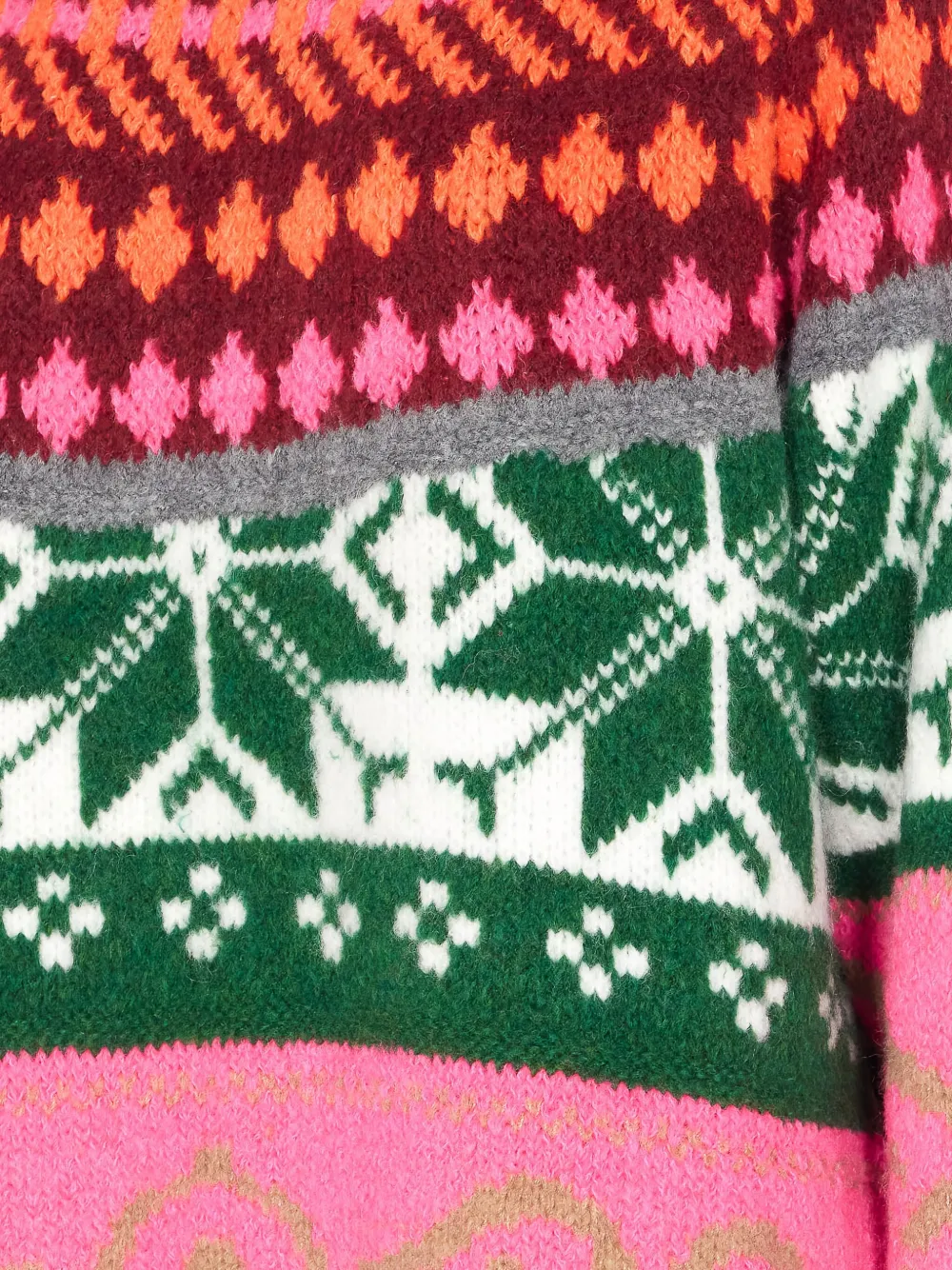Essentiel Antwerp Fairisle gebreide jurk met ronde hals Roze