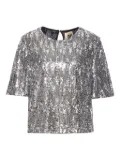 Aniye By sequin-embellished short-sleeve top - Silver