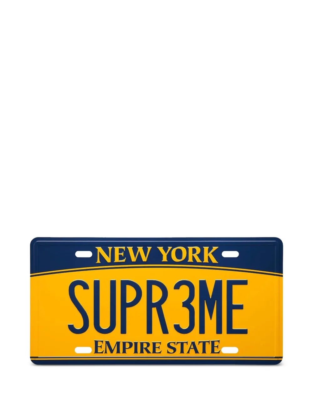 Supreme plaque d'immatriculation à design embossé (31 cm x 15 cm) | jaune | Image 1