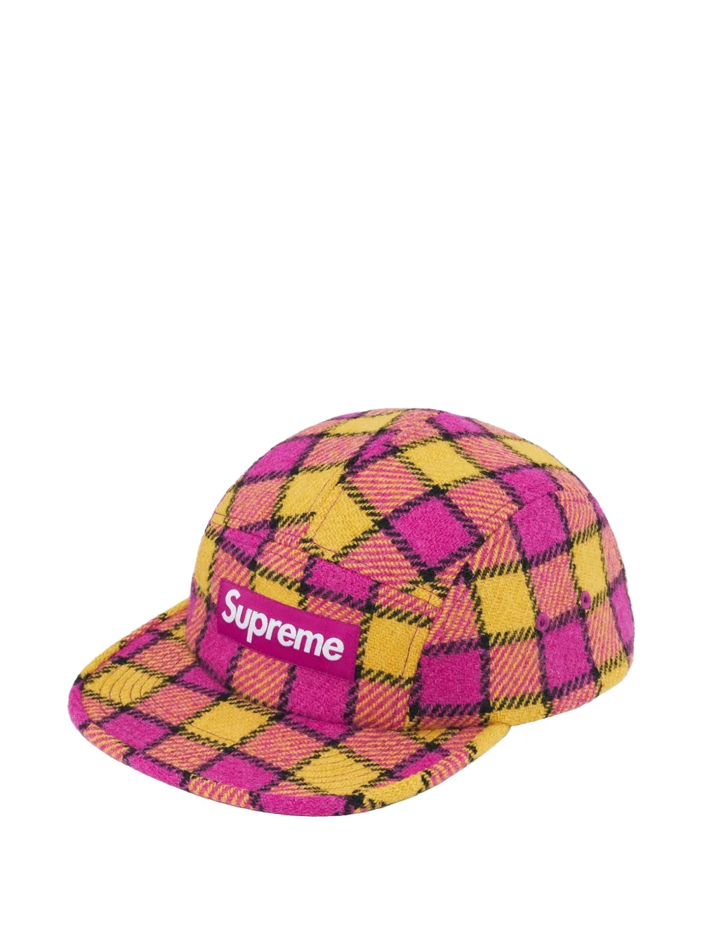 Supreme Checked Cap In Pink