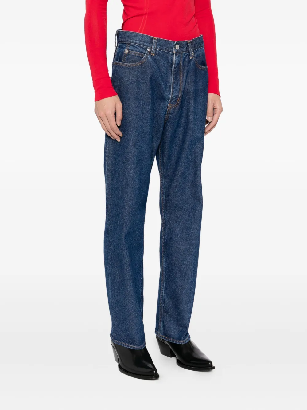 MASU Jeans met logopatch Blauw