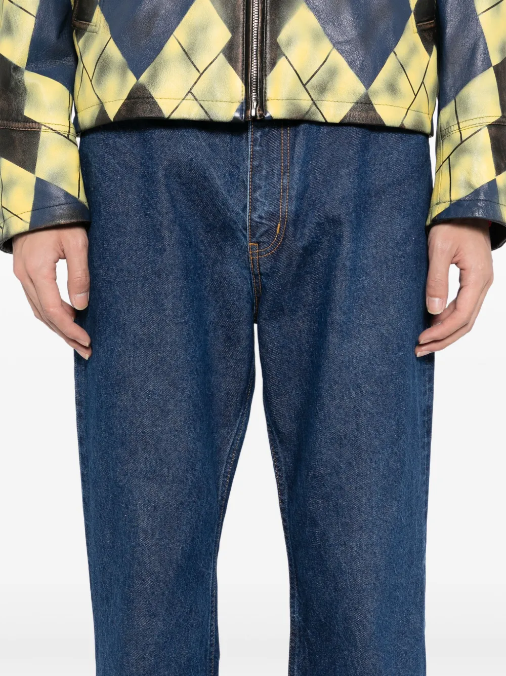 MASU Jeans met logopatch Blauw
