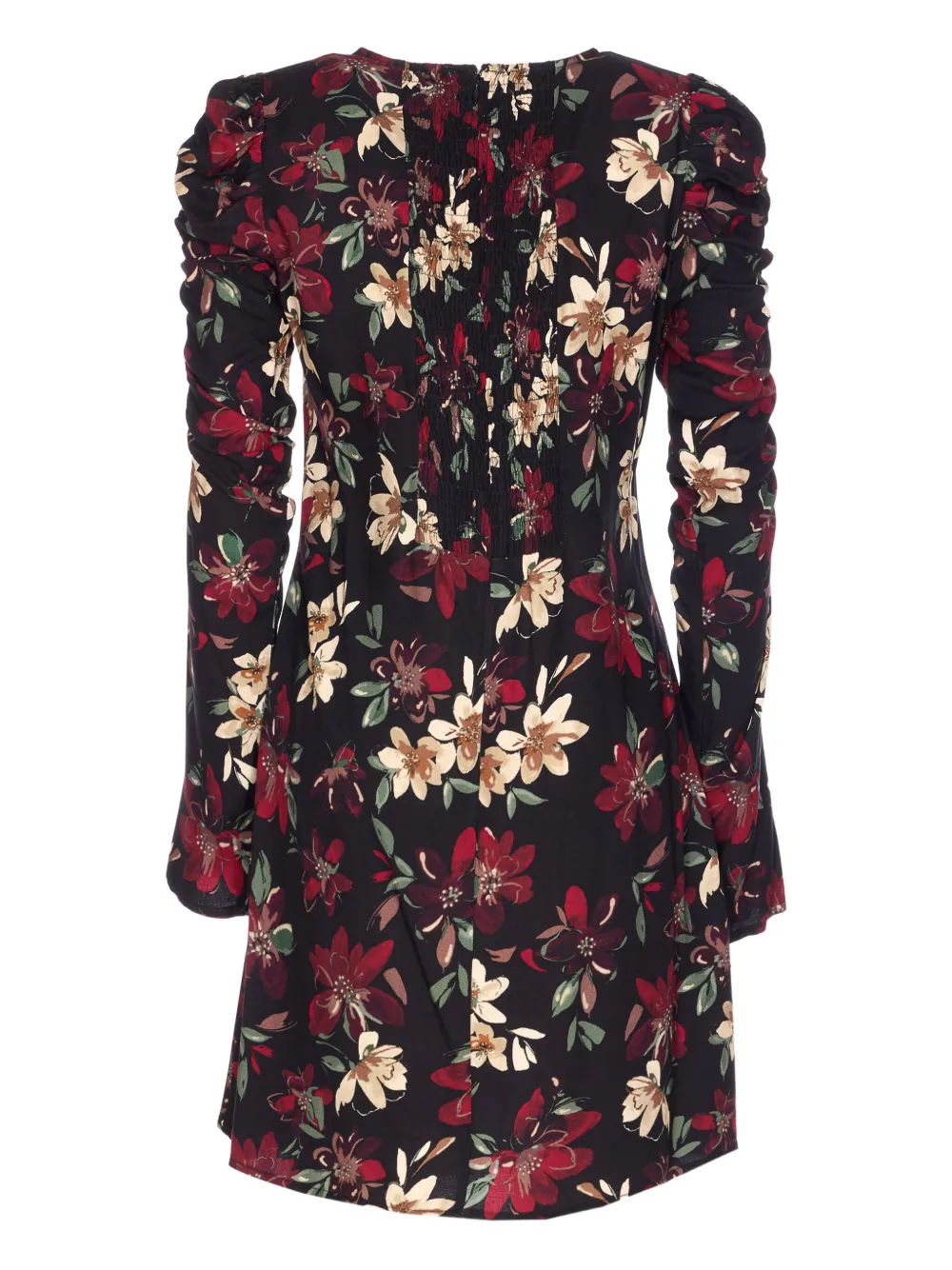 MAR DE MARGARITAS puff-sleeve floral print dress - Zwart