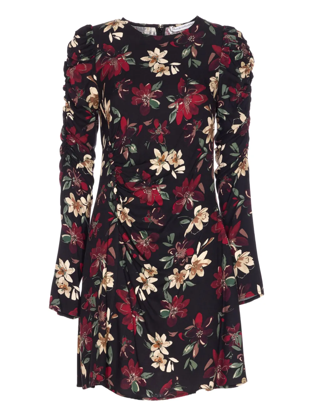 MAR DE MARGARITAS puff-sleeve floral print dress | Black | Image 1