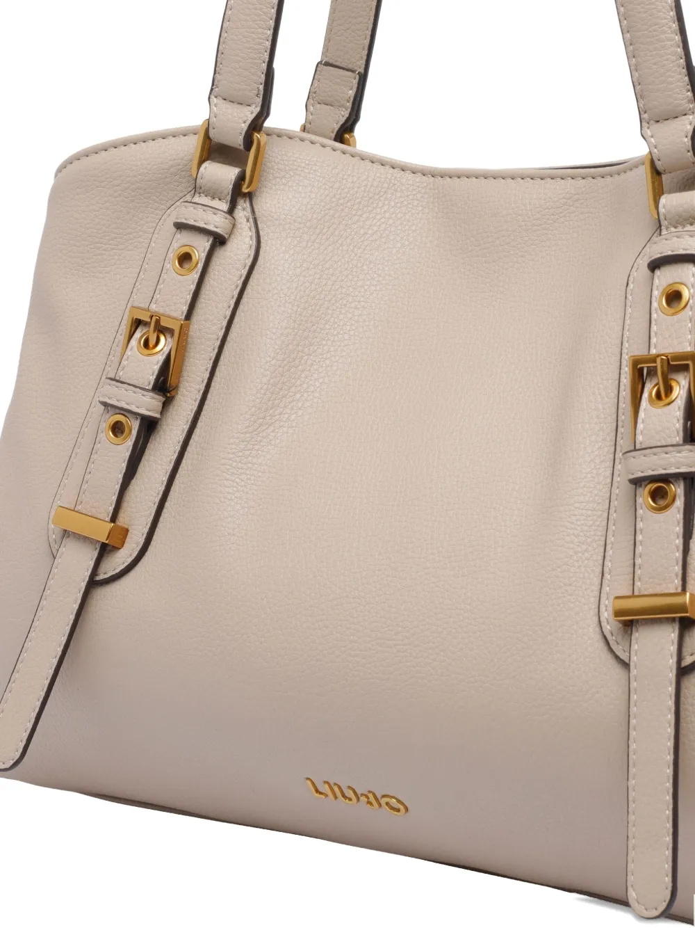 Liu •jo Chic Satchel Bag With Buckle And Handles In Neutral