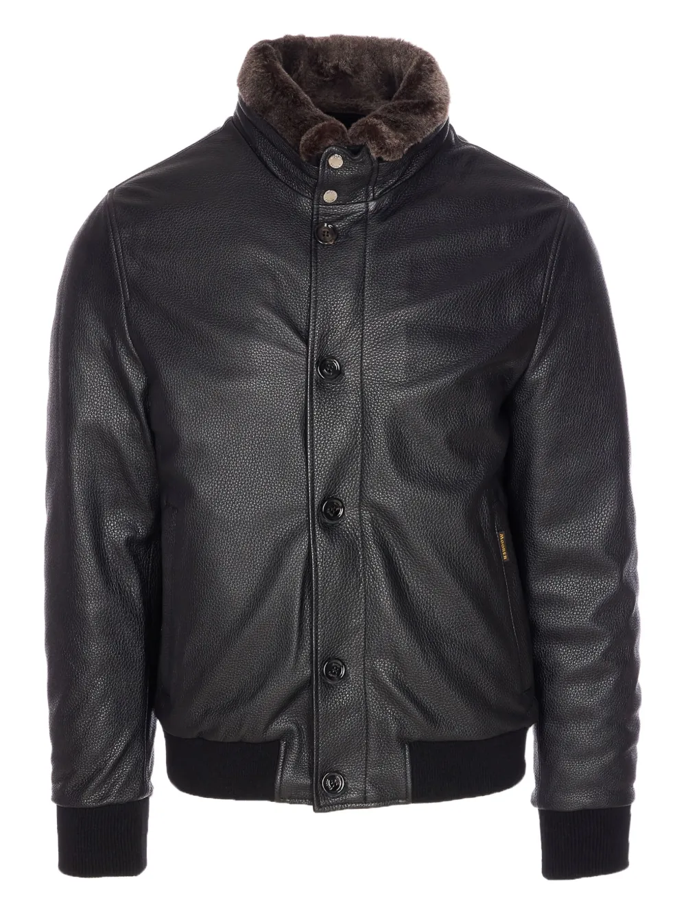 Moorer Lederjacke mit Pelzbesatz | Schwarz | Image 1