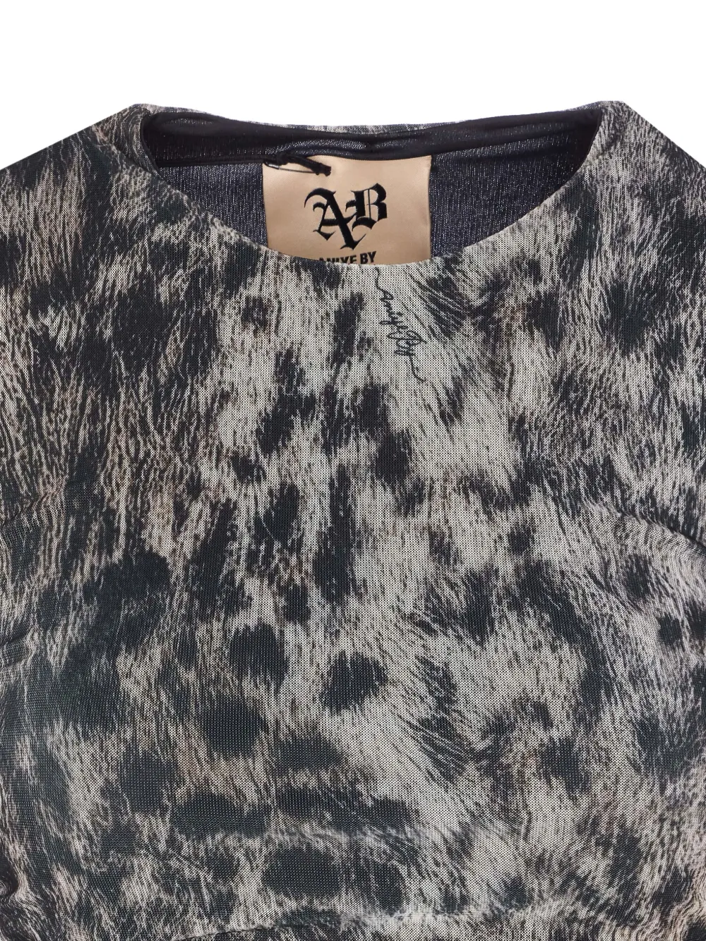 Aniye By Leopard-print Ruched Dress In Gray
