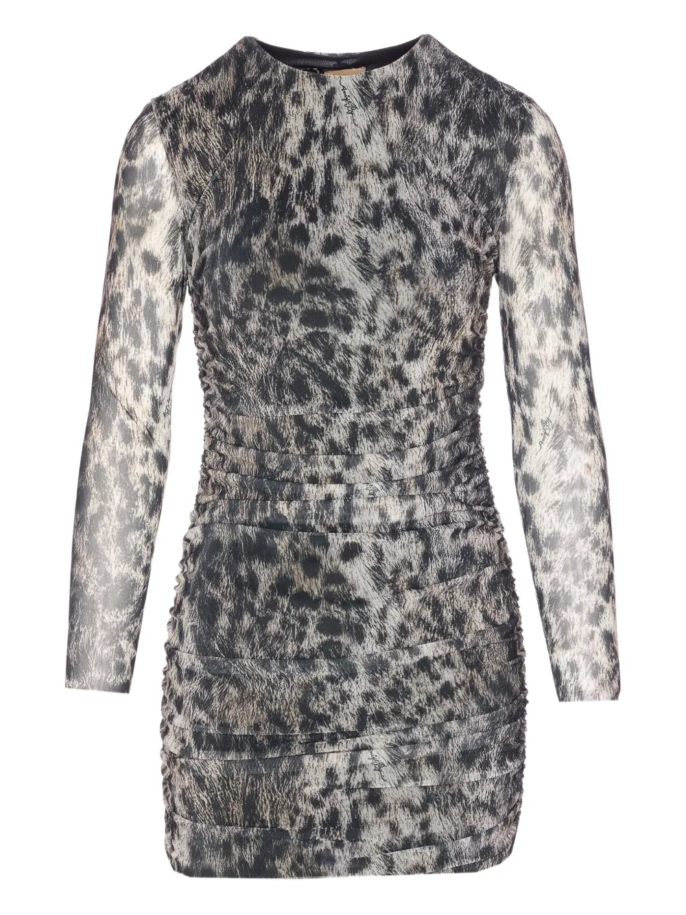 Aniye By Leopard-print Ruched Dress In Gray