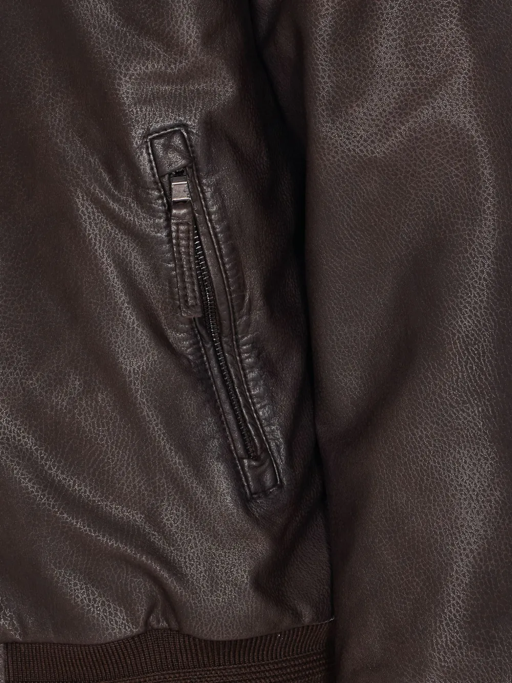 Sword 6.6.44 Cacao Leather Jacket Zip Closure In Brown