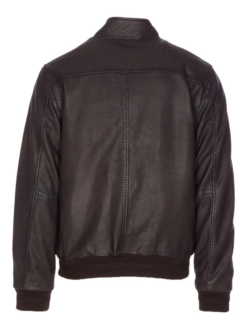 Sword 6.6.44 Cacao Leather Jacket Zip Closure In Brown
