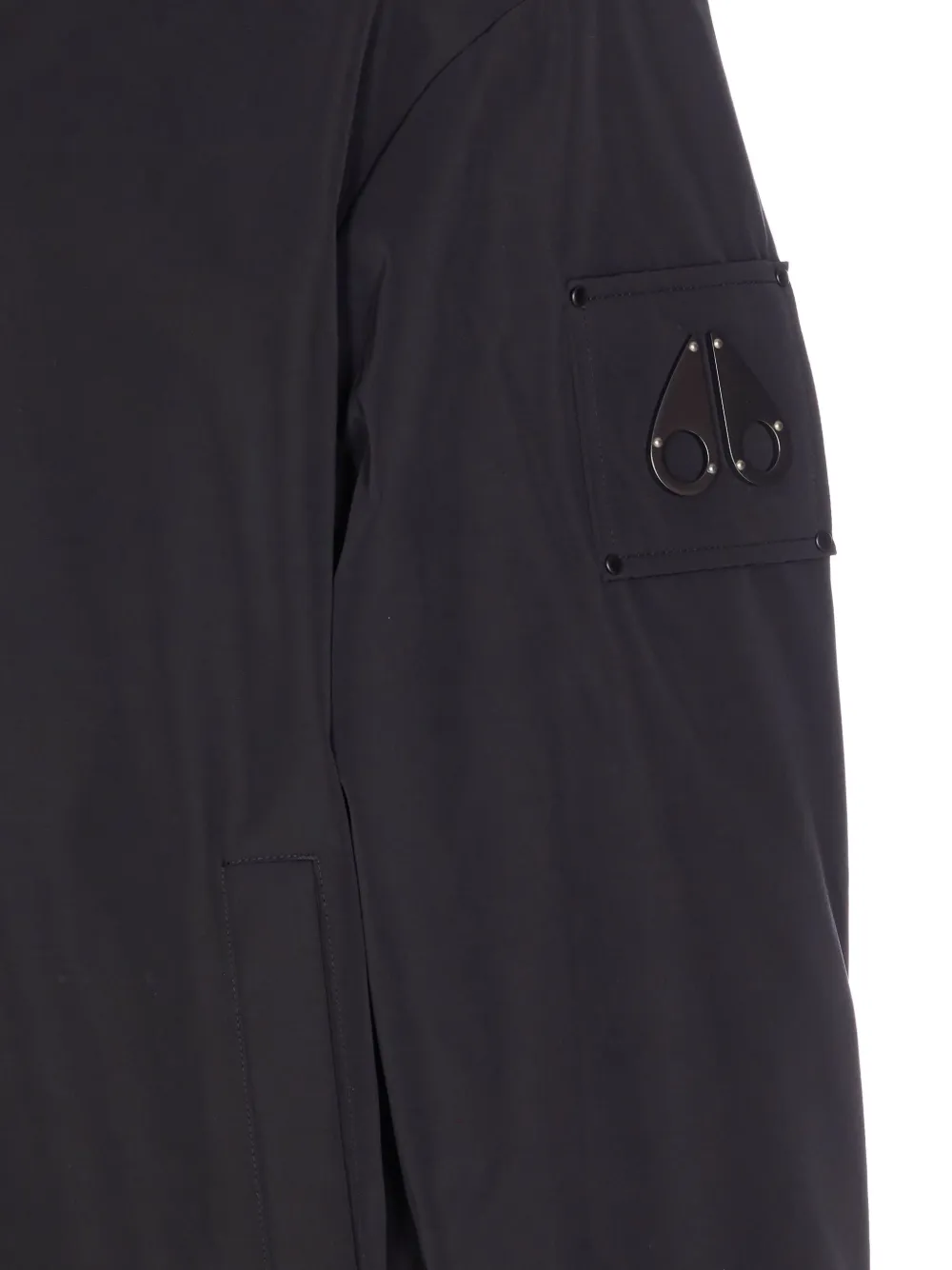 Moose Knuckles Roland Logo-plaque Hooded Jacket In Black