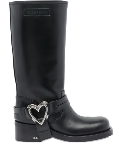 MACH & MACH 50mm Double Heart leather boots