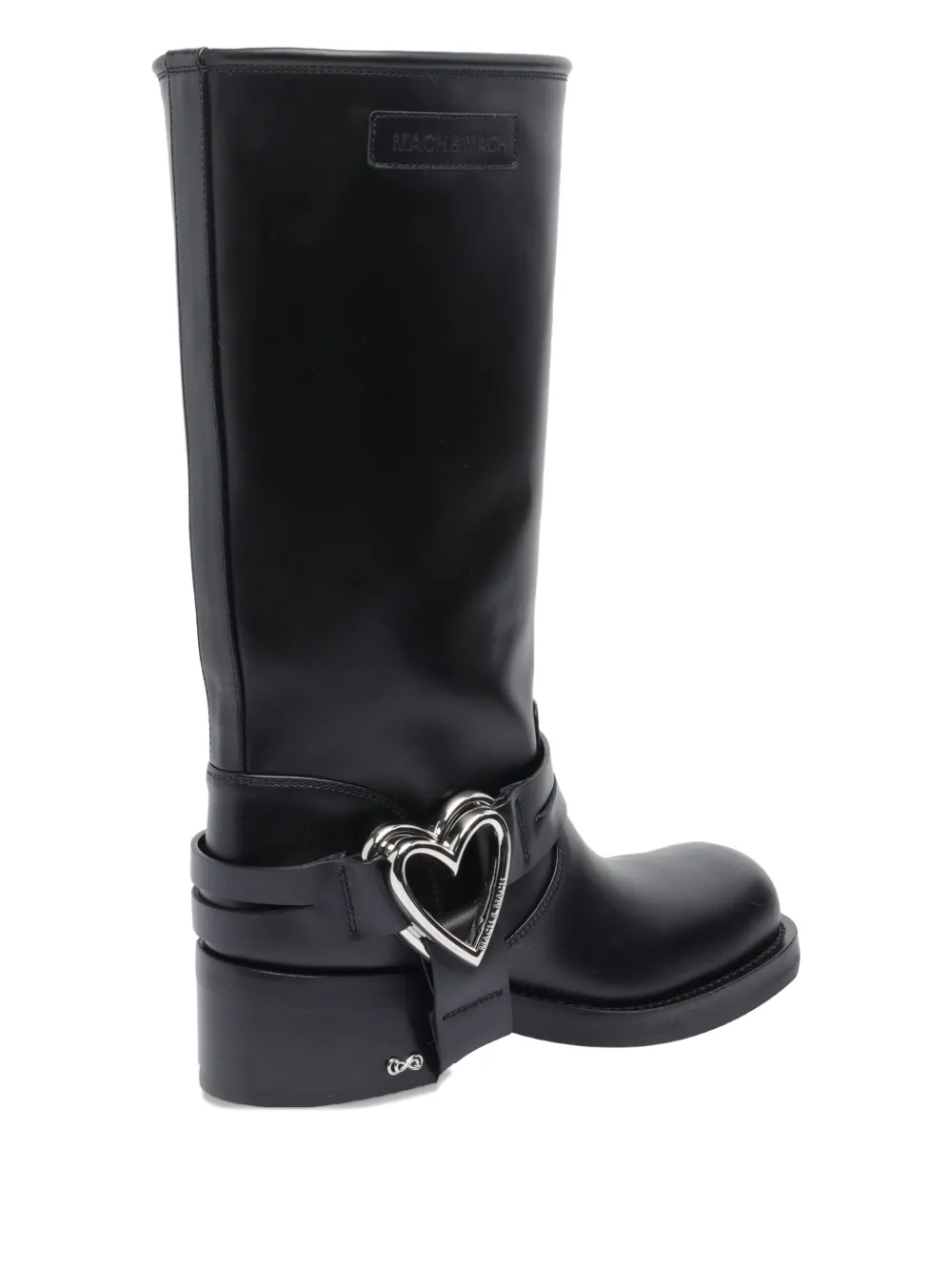MACH & MACH 50mm Double Heart leather boots Black