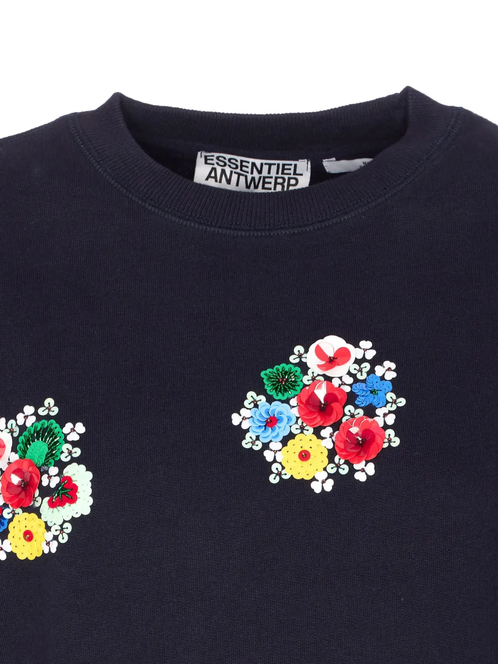 Essentiel Antwerp Sequin-floral Sweatshirt In Blue