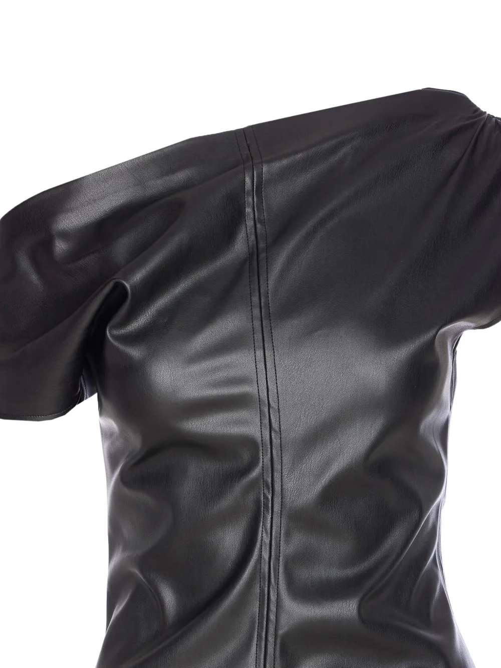 Aniye By Asymmetric Leather-effect Dress In Black