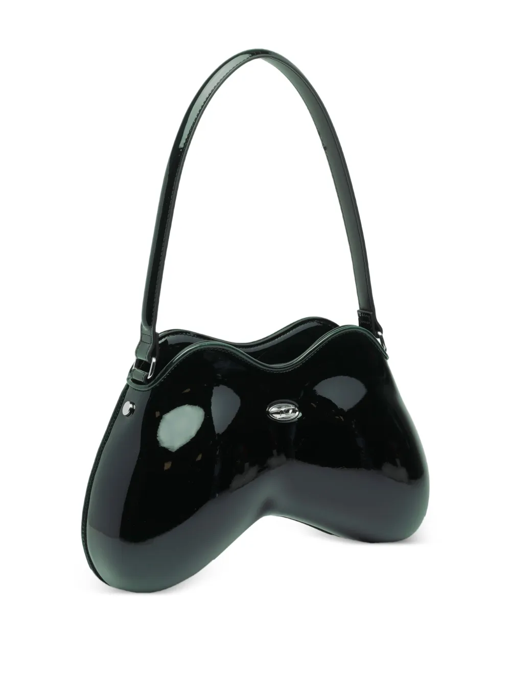 Diesel Double-D gewelfde medium schoudertas Zwart