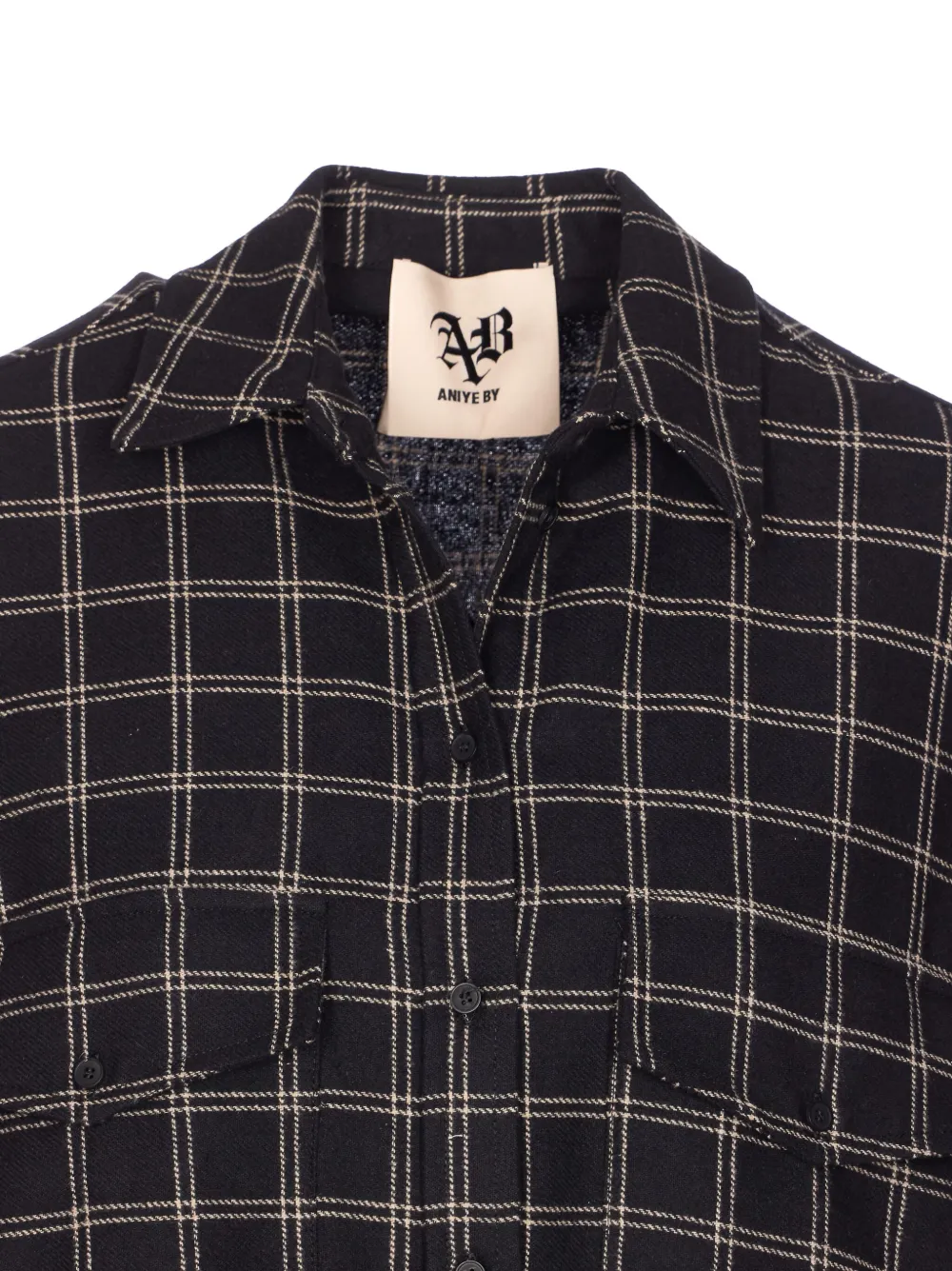 Aniye By Gwen geruite blouse met knoopsluiting Zwart