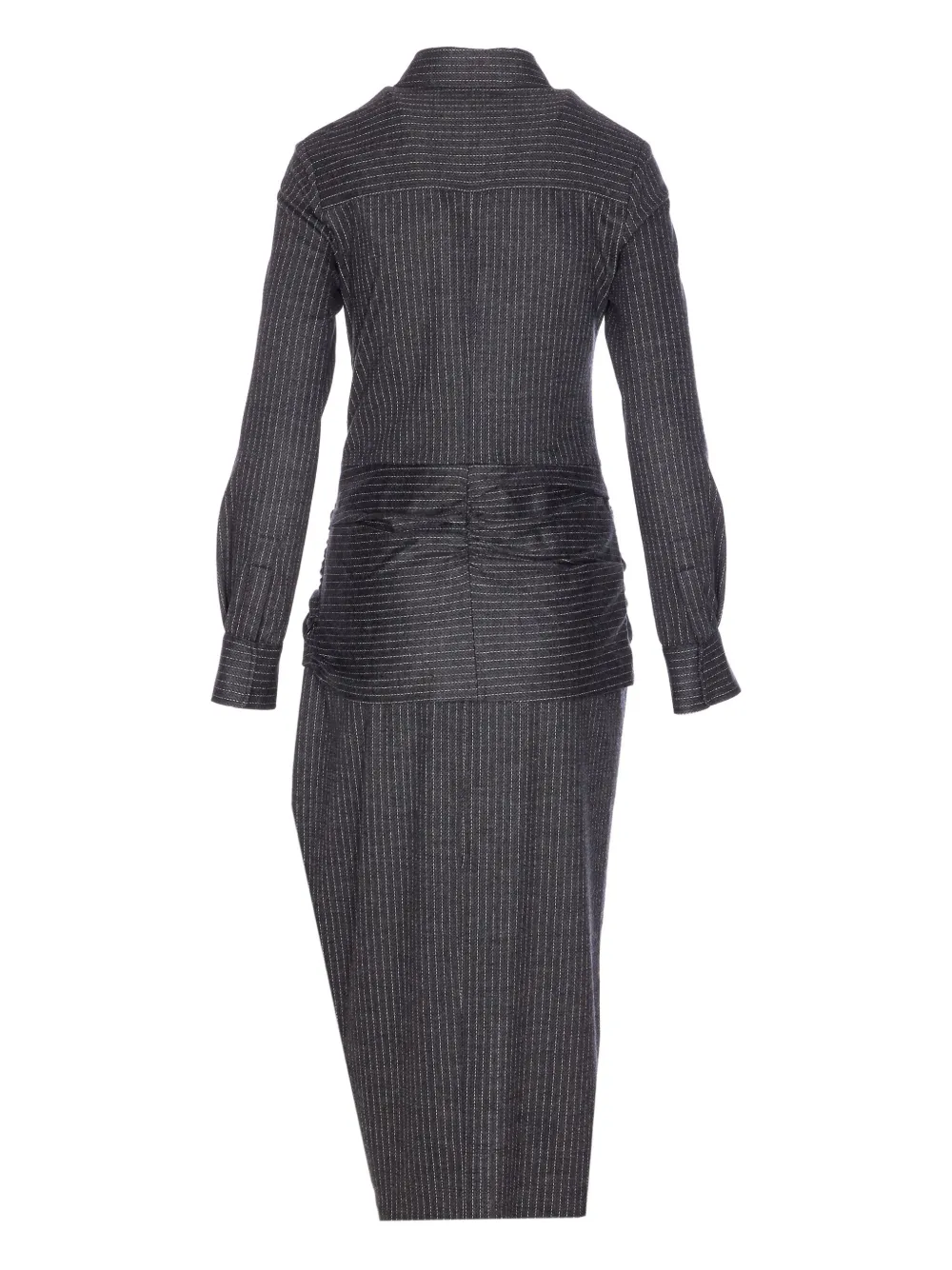 ISABEL MARANT Reilly pinstripe belted dress - Grijs
