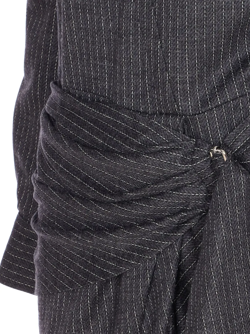 Isabel Marant Wrap Dress With Belted Waist And Stripes In Gray