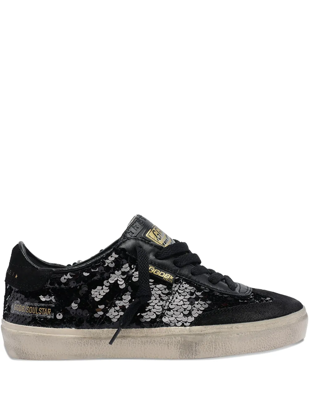 Golden Goose sequin-embellished round-toe sneakers Black