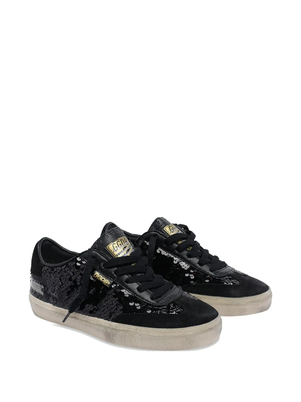 Golden Goose Sneakers verfraaid met pailletten en ronde neus - Zwart