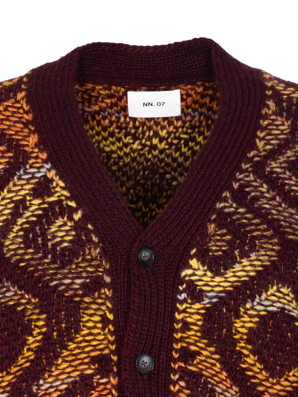 Nn07 V-neck Long Sleeve Knitwear Embroidered Detail In Brown
