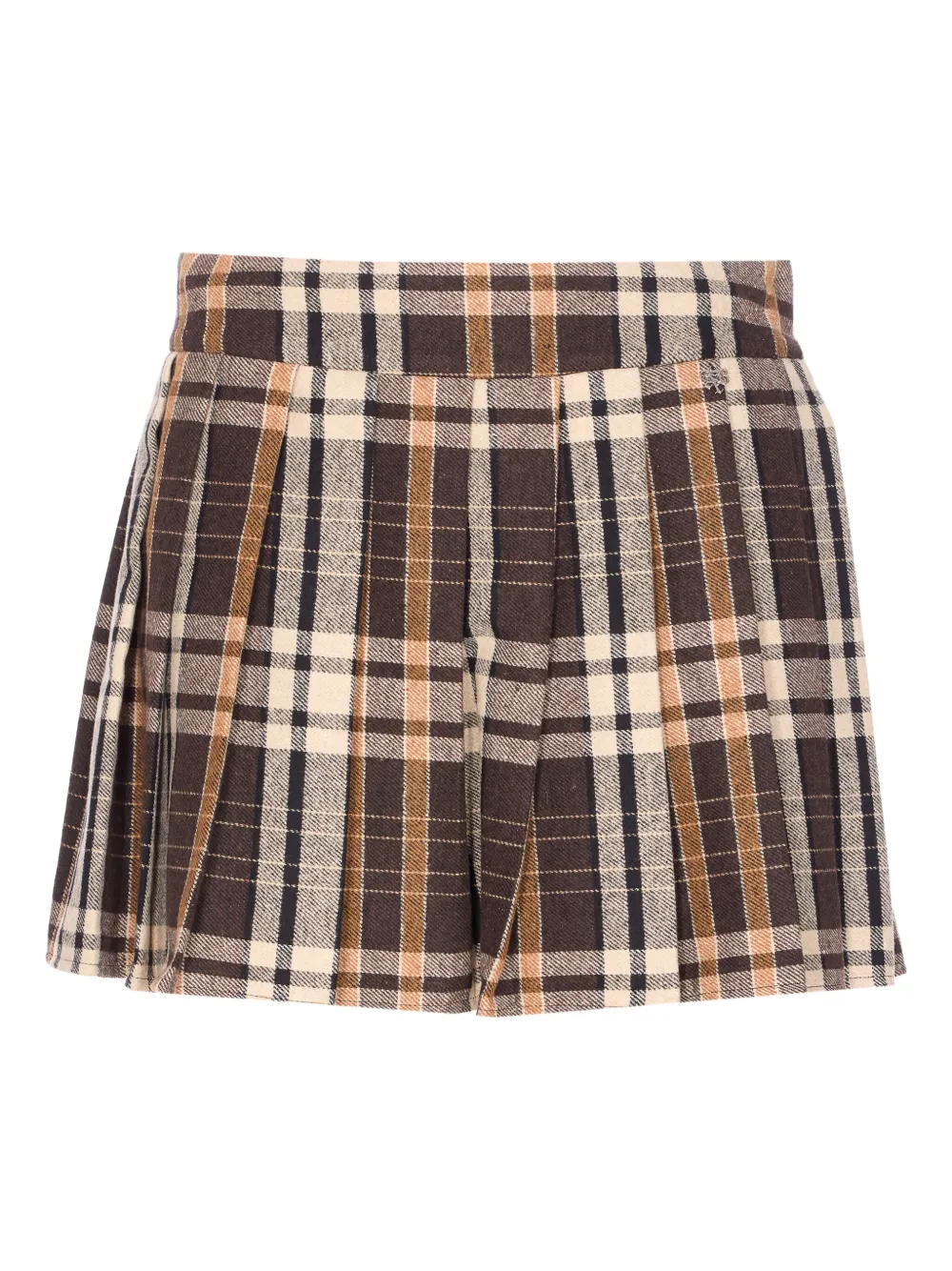 Aniye By checked pleated skirt | Brown | Image 1