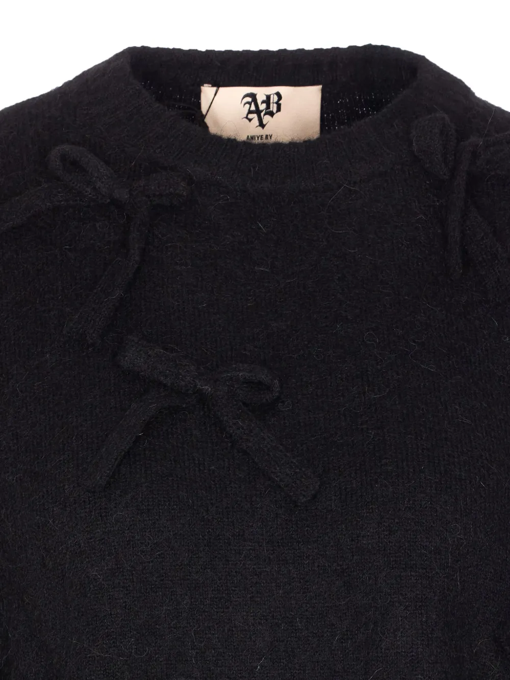 Aniye By Bow-detail Crew-neck Sweater In Black