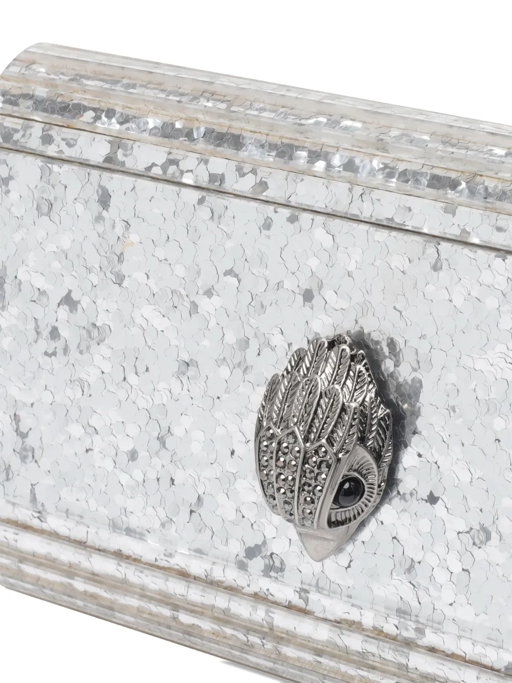 Kurt Geiger Embellished Chain Shoulder Bag In Silver