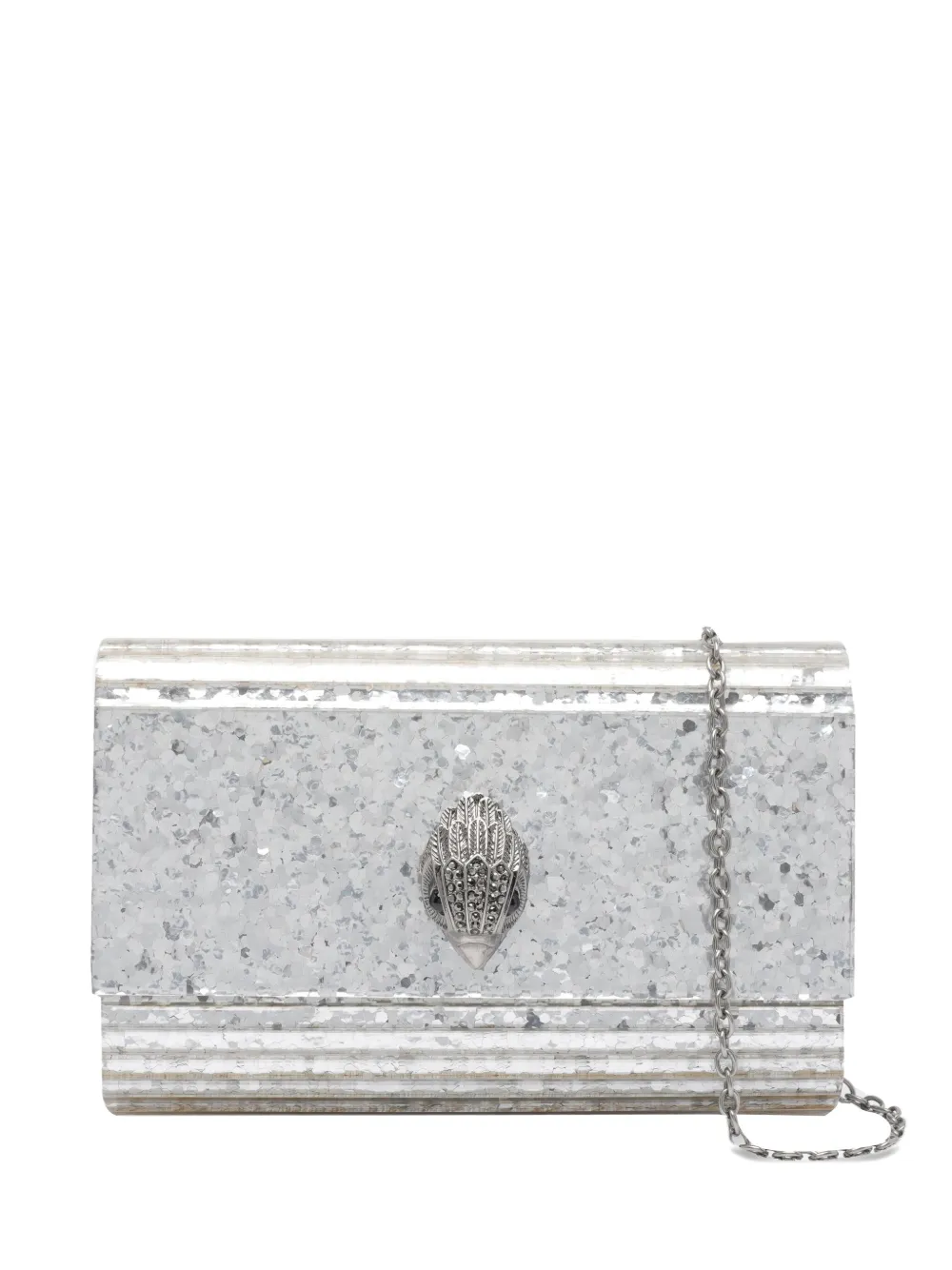 Kurt Geiger Embellished Chain Shoulder Bag In Silver