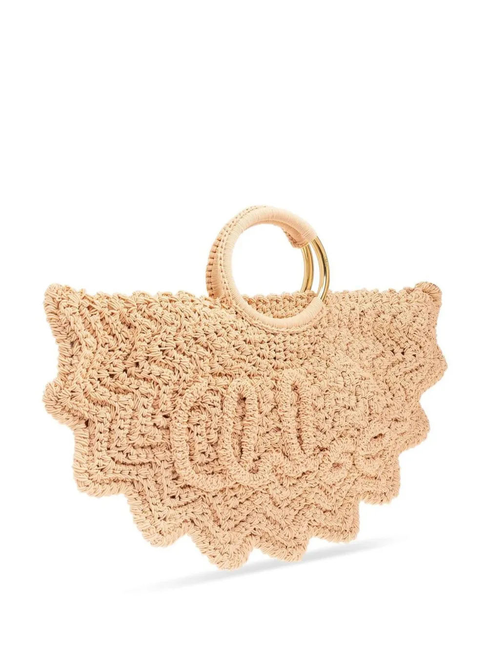 Chloé Paravent kleine gehaakte shopper met handgreep Beige