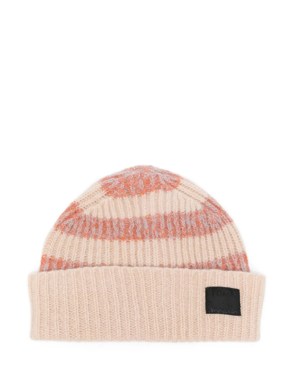 Paul Smith striped ribbed beanie - ニュートラル Paul Smith striped ribbed beanie - ニュートラル