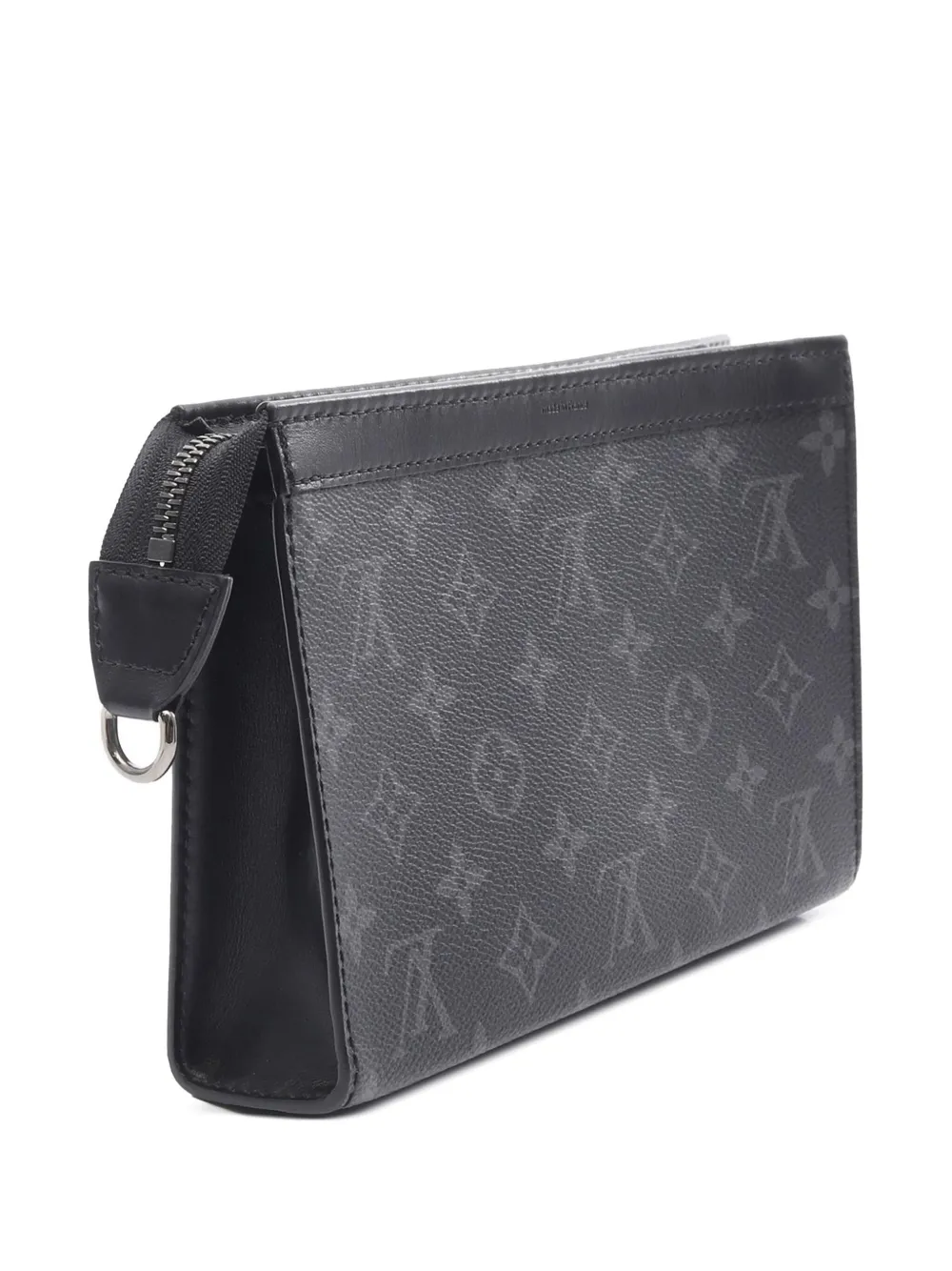 Pre-owned Louis Vuitton 2021-2025 Monogram Eclipse Gaston Wearable Wallet Crossbody Bag In Black