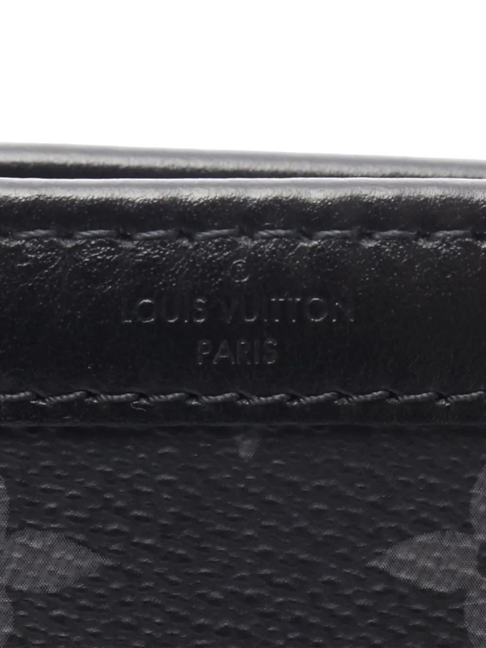 Pre-owned Louis Vuitton 2021-2025 Monogram Eclipse Gaston Wearable Wallet Crossbody Bag In Black