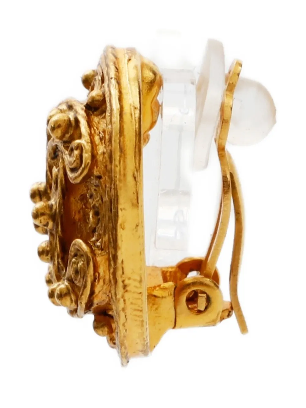 Pre-owned Chanel 1994 Cc Mark Clip-on Earrings In Gold