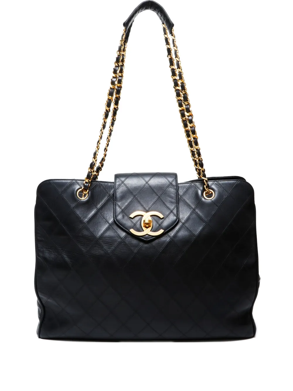CHANEL Pre-Owned 1989-1991 ジャンボ スーパーモデル ショルダーバッグ - ブラック CHANEL Pre-Owned 1989-1991 ジャンボ スーパーモデル ショルダーバッグ - ブラック