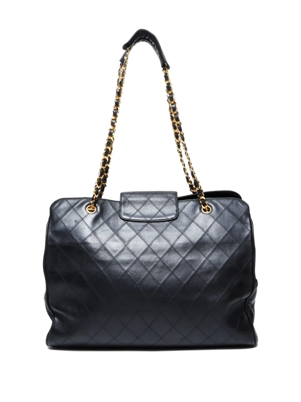 CHANEL Pre-Owned 1989-1991 Jumbo Supermodel gewatteerde schoudertas met ketting - Zwart