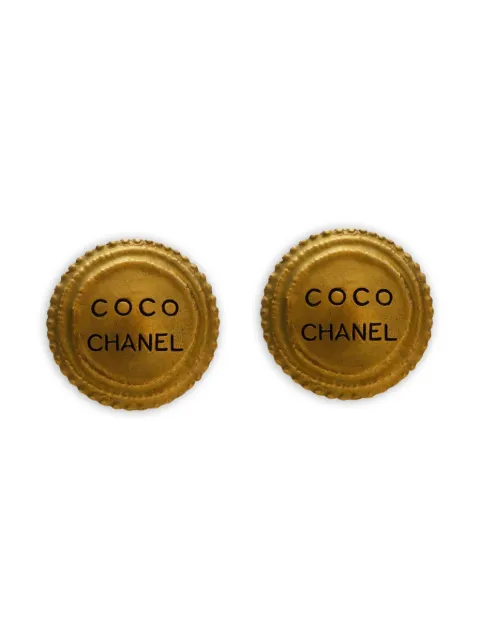 CHANEL Pre-Owned 1994 logo clip-on earrings