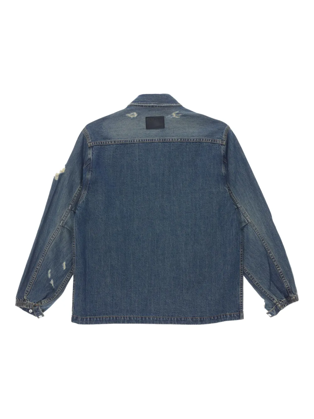 Helmut Lang Distressed Denim Jacket In Blue