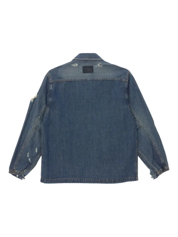 Helmut Lang Distressed Denim Jacket | Blue | FARFETCH