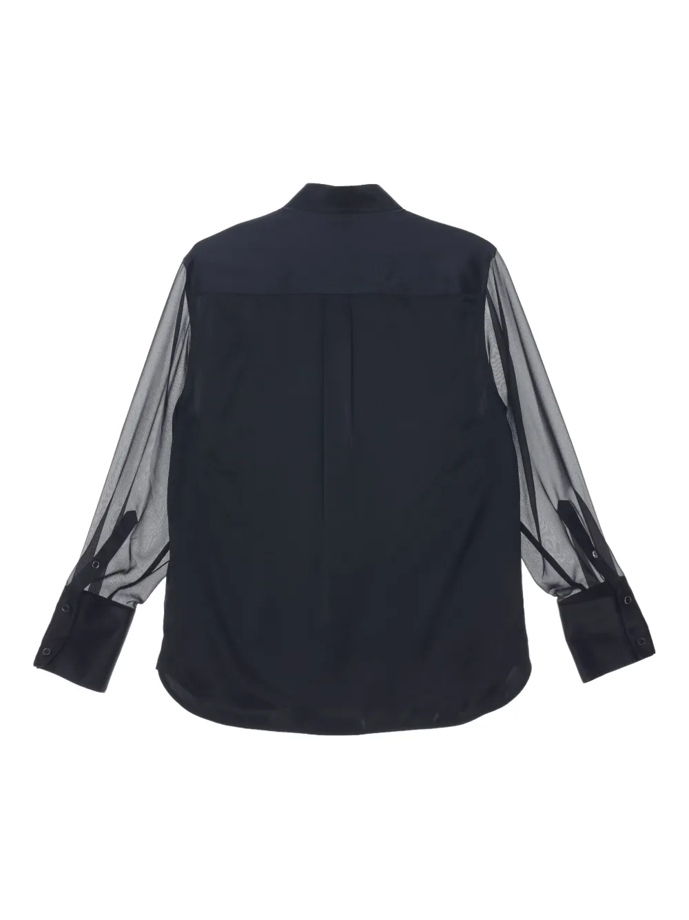 Helmut Lang Zijden blouse met doorzichtige vlakken Zwart