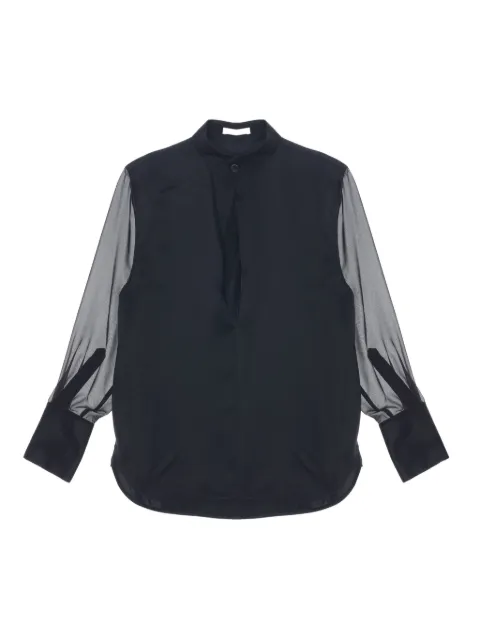 Helmut Lang camisa de seda con paneles translúcidos