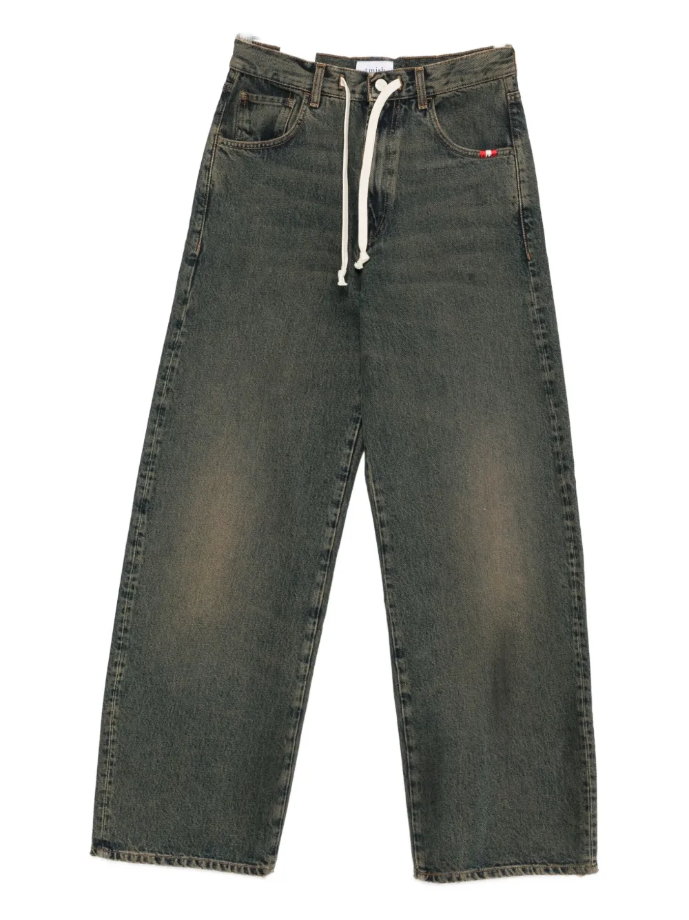 AMISH drawstring-fastening jeans | Green | Image 1