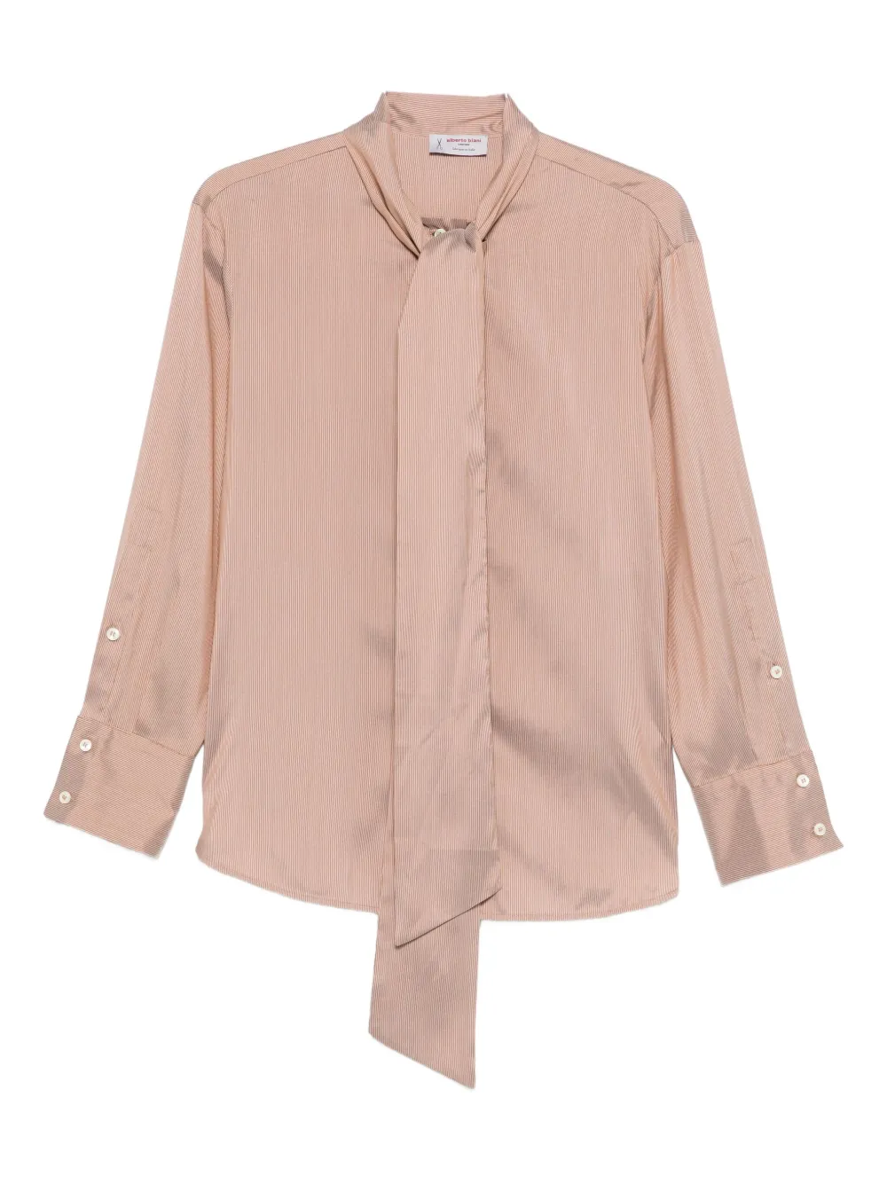 Alberto Biani tie-neck striped shirt - Toni neutri