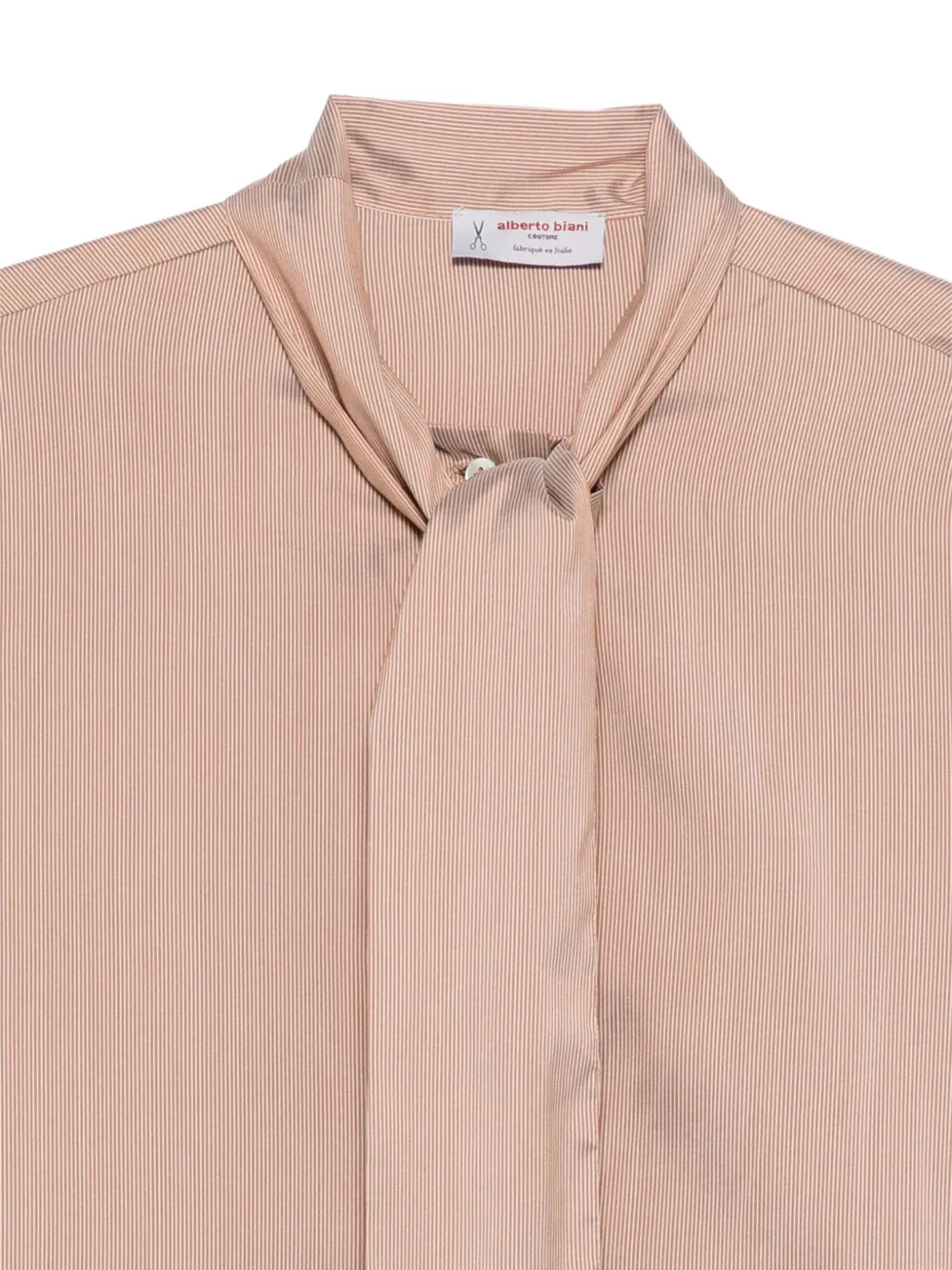 Alberto Biani Blouse met gestrikte hals Beige