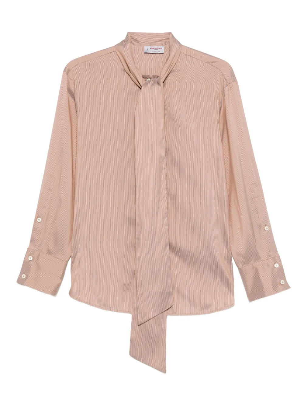 Alberto Biani tie-neck striped shirt | Neutrals | Image 1