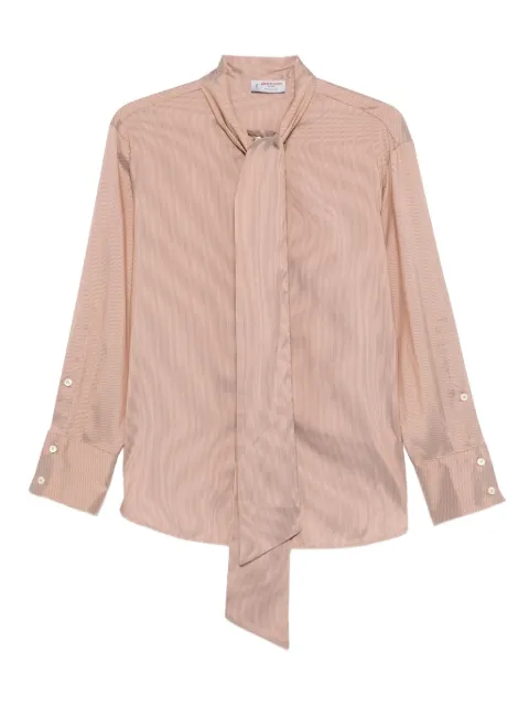 Alberto Biani tie-neck striped shirt