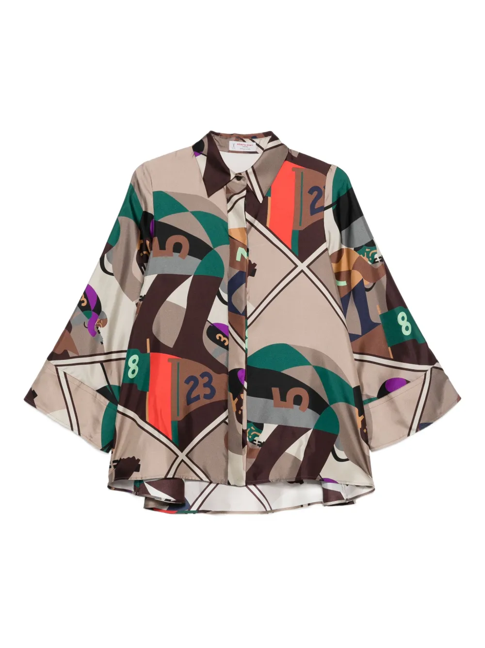 Alberto Biani geometric-print shirt | Brown | Image 1
